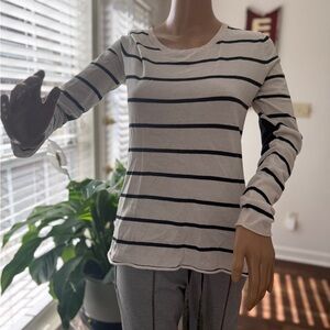 Banana Republic Long Sleeve Tee with Black Stripes